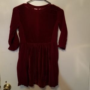 Girls crushed red velvet dress